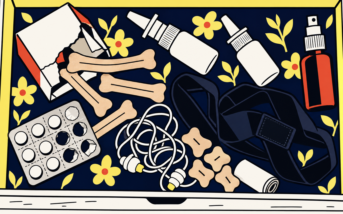 A drawer of snoring remedies that did not work